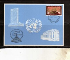 UNITED NATIONS GENEVE GINEVRA ONU UN UNO 1979 HEADQUARTES 1969 CENT. 60 NANTES MAXIMUM MAXI CARD - Cartoline Maximum