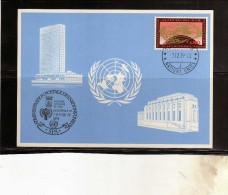 UNITED NATIONS GENEVE GINEVRA ONU UN UNO 1979 HEADQUARTES 1969 CENT. 60 SPA MAXIMUM MAXI CARD - Maximum Cards