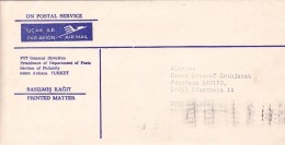 ON POSTAL SERVICE  PTT GENERAL DIRECTION 1986 COVER FROM TURKEY TO GERMANY. - Cartas & Documentos