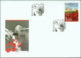 Slovakia 2015, FDC Cover Medicine Bone Marrow Transplantation Mi.# 759, Ref.bbzg - FDC