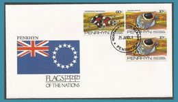 Pernhyn 1993 FDC Poissons Drapeau Oblitération Northern Cook Islands - Penrhyn