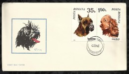 ENVELOPPE PREMIER JOUR . CHIENS . 22 NOVEMBRE 1971 . BUCAREST. - FDC