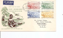 Nouvelles -Hébrides ( FDC De 1957 Voyagé Vers Les USA à Voir) - FDC