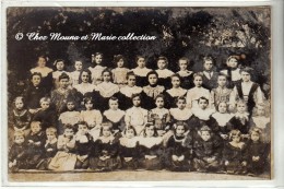 HOUILLES 1909 - PHOTO DE CLASSE - ECOLE DE FILLES - YVELINES 78 - CARTE PHOTO - Scuole