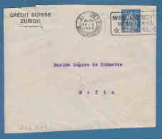 213377 / 1924 - 40 C. - CREDIT SUISSE ZURICH - Perfin Perfores Perforiert Gezähnt Perforati Switzerland Suisse Schweiz - Perfin