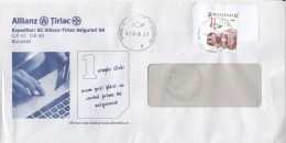 4277FM- CONSTANTIN BRANCUSI, SCULPTOR, STAMPS ON COVER, INSURANCE COMPANY ADVERTISING, 2016, ROMANIA - Storia Postale