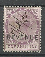 DOMINICA O 1882 Michel 2 C With Revenue OPT Queen Victoria 1 Shilling O - Dominica (...-1978)