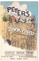 New York City NY, Peter's Backyard Restaurant, Greenwich Village Business Steak House, C1960s Vintage Postcard - Wirtschaften, Hotels & Restaurants