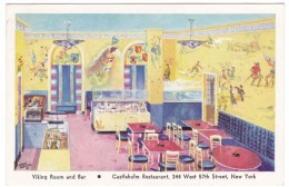 New York City NY, Castleholm Restaurant Viking Room And Bar 344 West 57th St. C1940s Vintage Postcard - Cafés, Hôtels & Restaurants