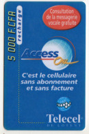 COTE D'IVOIRE RECHARGE TELECEL 5000 FCFA DATE 1999 - Ivory Coast