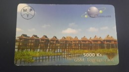 Myanmar-g.s.m Card-(15)-(5.000ks)-asia Mega Link-( There Is A Fold)-(1111140500089836)-used Card+1card Prepiad Free - Myanmar