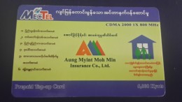 Myanmar-aung Myint Moh Min Insurance-(18)-(1120000047035519)-(5.000kyats)-used Card+1card Prepiad Free - Myanmar (Burma)