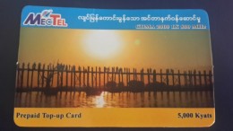 Myanmar-mectel Prepiad Top-(19)-(1120000067262535)-(5.000kyats)-used Card+1card Prepiad Free - Myanmar (Burma)