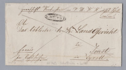 Österreich Heimat NÖ SCHOTTWIEN Im Oval 1837-04-20 Vorphila Brief Nach Imst Im Tirol - ...-1850 Prephilately