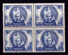 Australia 1946 Mitchell Explorations 31/2d Block Of 4 MNH-MH - See Notes - Mint Stamps