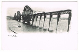 RB 1099 - Early Postcard - Steam Train Crossing Forth Bridge Also Steam Ferry - Scotland - Midlothian/ Edinburgh