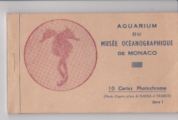CARNET DE 10 CARTES PHOTOCHROME - AQUARIUM DU MUSÉE OCÉANOGRAPHIQUE DE MONACO - Oceanographic Museum