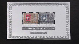 Norwegen 637/8 Block 1 **/mnh, 100 Jahre Posthorn-Marken - Blokken & Velletjes
