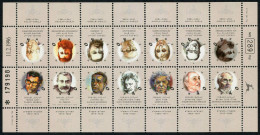Israel Modern Hebrew Writers MS Mnh - Unused Stamps (without Tabs)