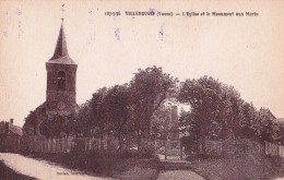 VILLEBOUGIS(89)1936-neuve-l'église Et Le Monument Aux Morts-avec Son Négatif-cliché Original - Villebougis