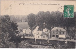 JOUY - Vue D'ensemble Et Perspective De L'Avenue De La Gare - Le Train - Café De La Gare - Jouy