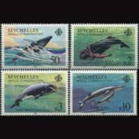 SEYCHELLES 1984 - Scott# 555-8 Whales Set Of 4 MNH - Seychelles (1976-...)