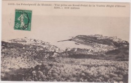 MONACO,CARTE ANCIENNE,cité état,bord Mer,timbre,1912,port,falaise,TERRAIN Avant Les Constructions - Altri & Non Classificati