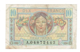 BILLET FRANCE - 10 FRS TRESOR FRANCAIS - 1947 - TB+ - 1947 Tesoro Francese