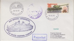 Russia 1985 M/s Mikhail Lermontov Cover Ca Hammersfest  2-07-85 (30620) - Otros & Sin Clasificación