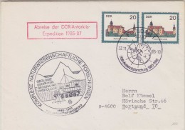 DDR 1985 Arbeise Der  DDR-Antarktisexpedition 1985-1987 Cover Ca Potsdam 22.11.85 (30625) - Expéditions Arctiques