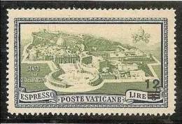 1946 Vaticano Vatican ESPRESSO 12L Su 5L (E8) MNH** Soprastampati - Eilsendung (Eilpost)