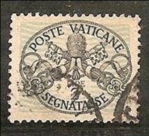 1946 Vaticano Vatican SEGNATASSE  POSTAGE DUE 2L Righe Larghe Carta Bianca Usato USED - Strafport