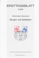 Germany Deutschland 1979-01 ETB Burgen Und Schlosser, Burg Gemen, Vischering, Castle, First Day Sheet, Canceled In Bonn - 1974-1980