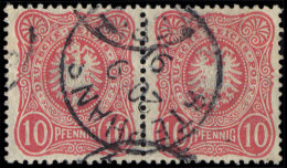 NOUVELLE-GUINEE Allemagne N°38 : 10pf. Rouge, PAIRE Obl. STEPHANSORT 20/9/91, TB - Autres & Non Classés
