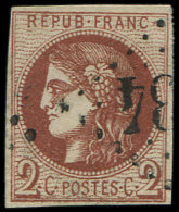 40Bc  2c. CHOCOLAT Foncé, R II, Obl. GC, Nuance Certifiée Calves, TB - Autres & Non Classés