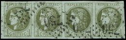 39B   1c. Olive, R II, BANDE De 4 Oblitérée GC 750, TTB - Other & Unclassified