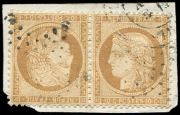 T36b 10c. Bistre, TETE-BECHE, Obl. Etoile Sur Petit Fragment, TB. S - Other & Unclassified