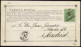20    5c. Vert, Obl. ESPAGNOLE S. "tarjeta Postal" De MEDINA à MADRID 30/3/-, RR, TB. C - Autres & Non Classés