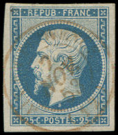 10   25c. Bleu, Obl. Càd T15 ROUGE AIX En PROVENCE 7/11/53, Pelurage, Aspect TTB, RR - Autres & Non Classés