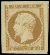 9    10c. Bistre, Grandes Marges, Amorce De Voisin à Droite, Superbe, Certif. A. Brun - Autres & Non Classés