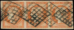 5    40c. Orange, BANDE De 3 Obl. GRILLE, TB. C Et Br - Autres & Non Classés