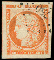 5    40c. Orange, Marges énormes, Obl. PC 750, Superbe - Autres & Non Classés