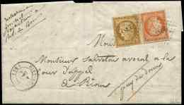 1 Et 5, 10c. Bistre Jaune Et 40c. Orange Obl. PC 2686 S. LAC, Càd RIVE-DE-GIER 4/12/52, TB - Altri & Non Classificati