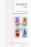 Germany Deutschland 1976-7 ETB Wohlfahrtsmarke Wohlfahrtsmarken Flower Flowers Flora, First Day Sheet, Berlin - 1974-1980