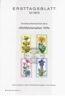 Germany Deutschland 1975-10 ETB ERSTTAGSBLATT "Wohlfahrtsmarken" Flower Flowers Flora, First Day Sheet, Berlin - 1974-1980