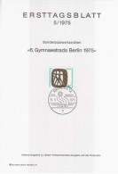 Germany Deutschland 1975-05 6. Gymnaestrada Berlin, Sport Gymnastics, First Day Sheet, Canceled In Berlin - 1974-1980