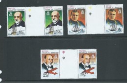 British Antarctic Territory 1980 Polar Explorers & Ship Perf 12 10p 15p & 25p MNH Gutter Pairs - Neufs