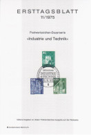 Germany Deutschland 1975-11 ETB ERSTTAGSBLATT "Industrie Und Technik" Tractor Tractors, First Day Sheet, Berlin - 1974-1980