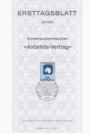 Germany Deutschland 1981-26 ETB Antarktis-Vertrag, Antarctic Treaty, First Day Sheet, Canceled In Bonn - 1981-1990