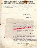87 - LIMOGES - FACTURE CHARBON - GROUPEMENT CHARBONNIER -5 RUE PETINIAUD BEAUPEYRAT-1940 - 1800 – 1899